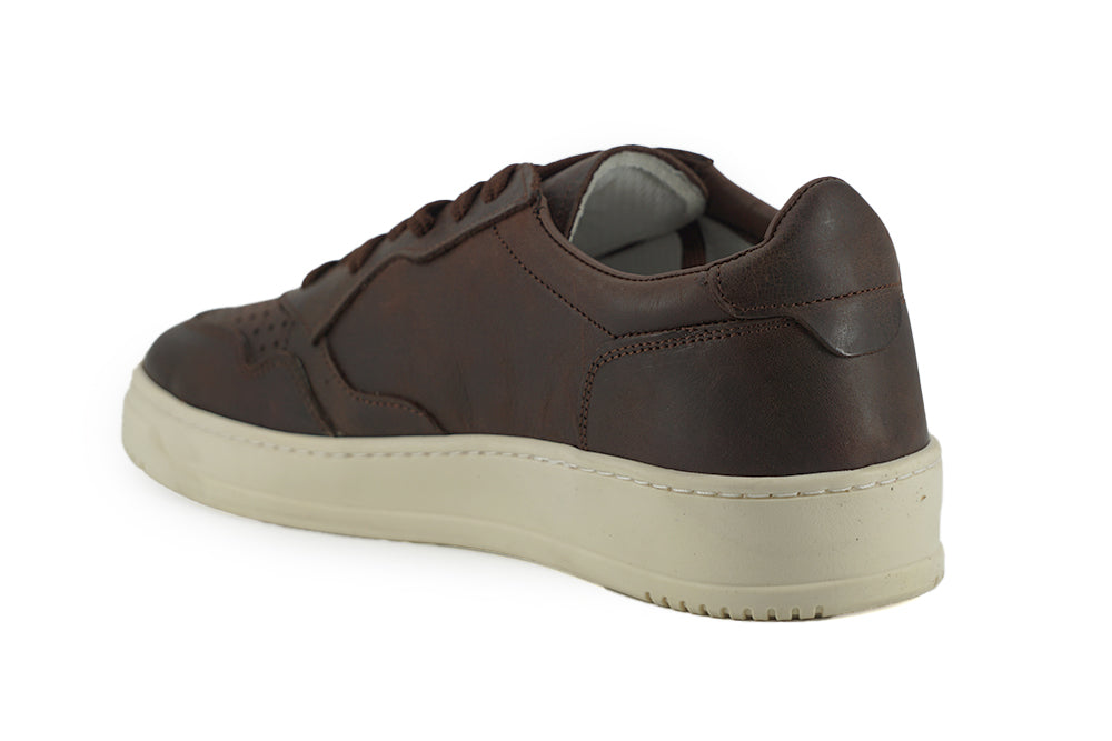 Exclusive Leather Fabric Sneakers in Brown - SEHABRANDS