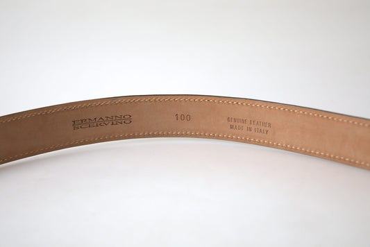 Exquisite Italian Leather Belt with Metal Buckle - SEHABRANDS