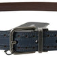 Dolce & Gabbana Elegant Blue Leather Belt with Metal Buckle