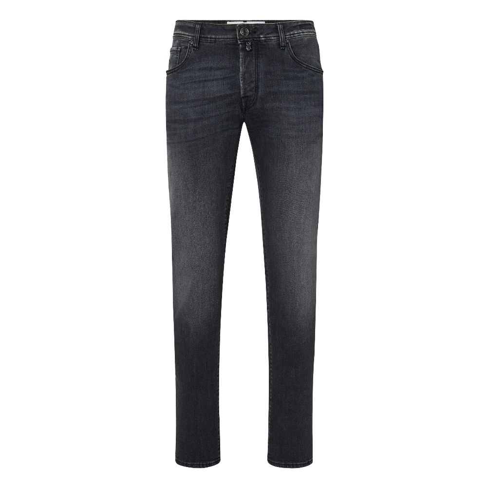 Elegant Slim Fit Black Stretch Jeans - SEHABRANDS