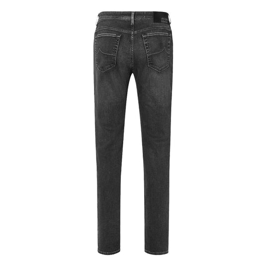 Elegant Slim Fit Black Stretch Jeans - SEHABRANDS