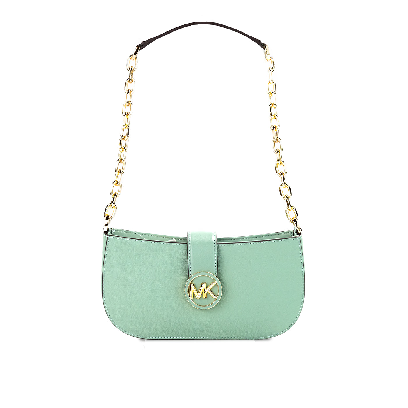 Carmen Small Sea Green Leather Pouchette Shoulder Crossbody Purse - SEHABRANDS