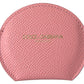 Dolce & Gabbana Chic Pink Leather Hand Mirror Holder