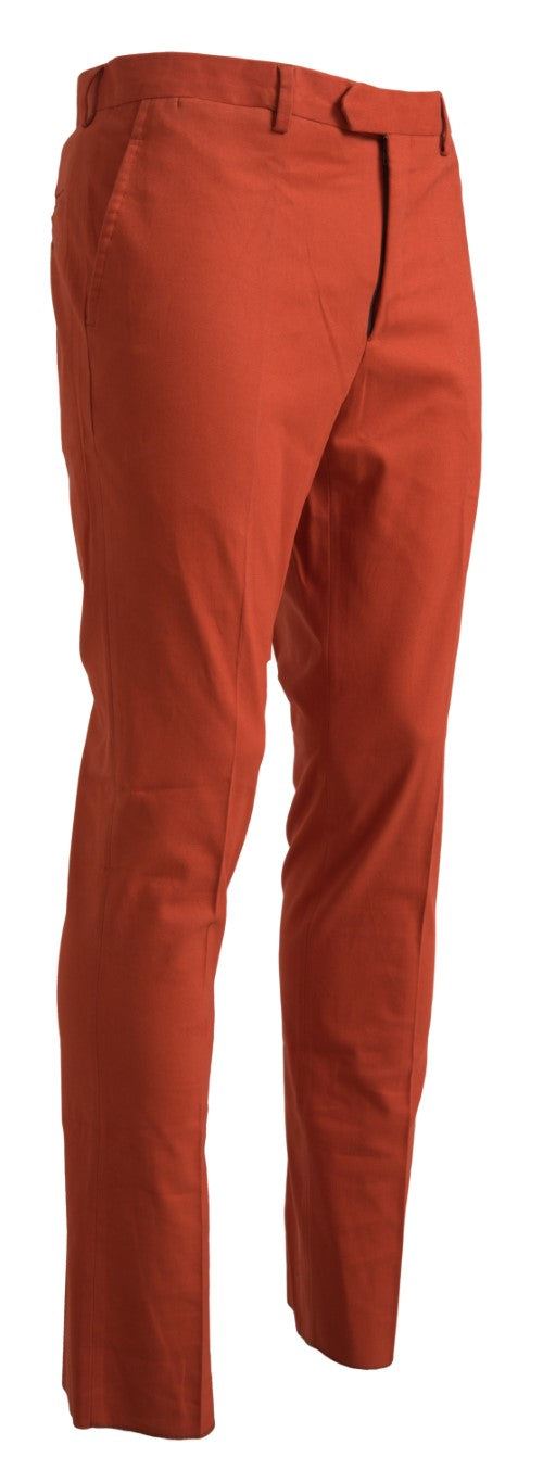 Elegant Orange Pure Cotton Pants - SEHABRANDS