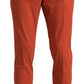 Elegant Orange Pure Cotton Pants - SEHABRANDS