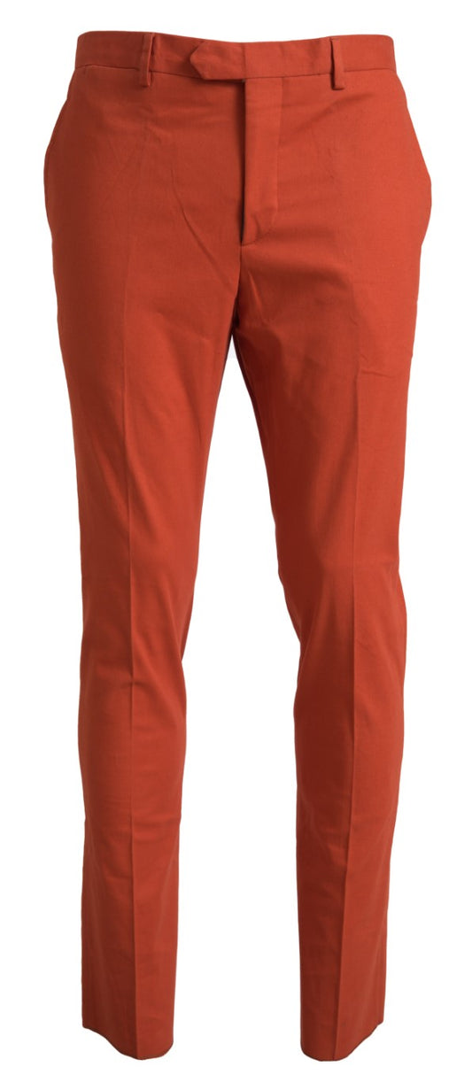 Elegant Orange Pure Cotton Pants - SEHABRANDS