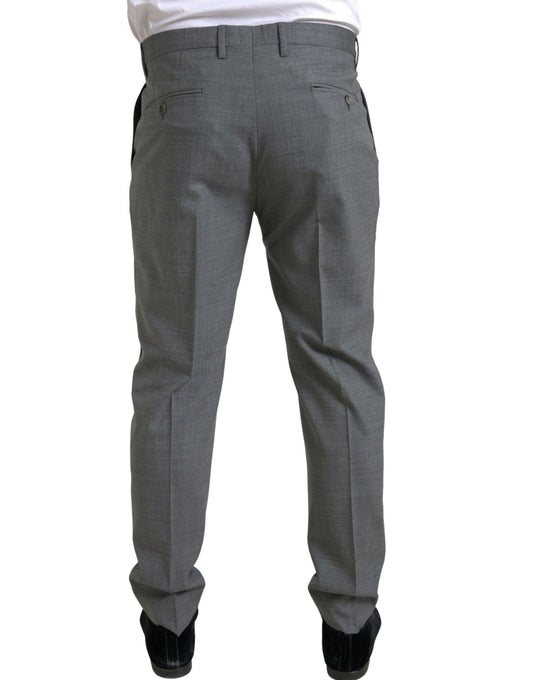 Dolce & Gabbana Elegant Skinny Wool Dress Pants in Grey