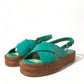 Dolce & Gabbana Elegant Green Espadrille Platform Sandals