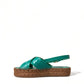 Dolce & Gabbana Elegant Green Espadrille Platform Sandals