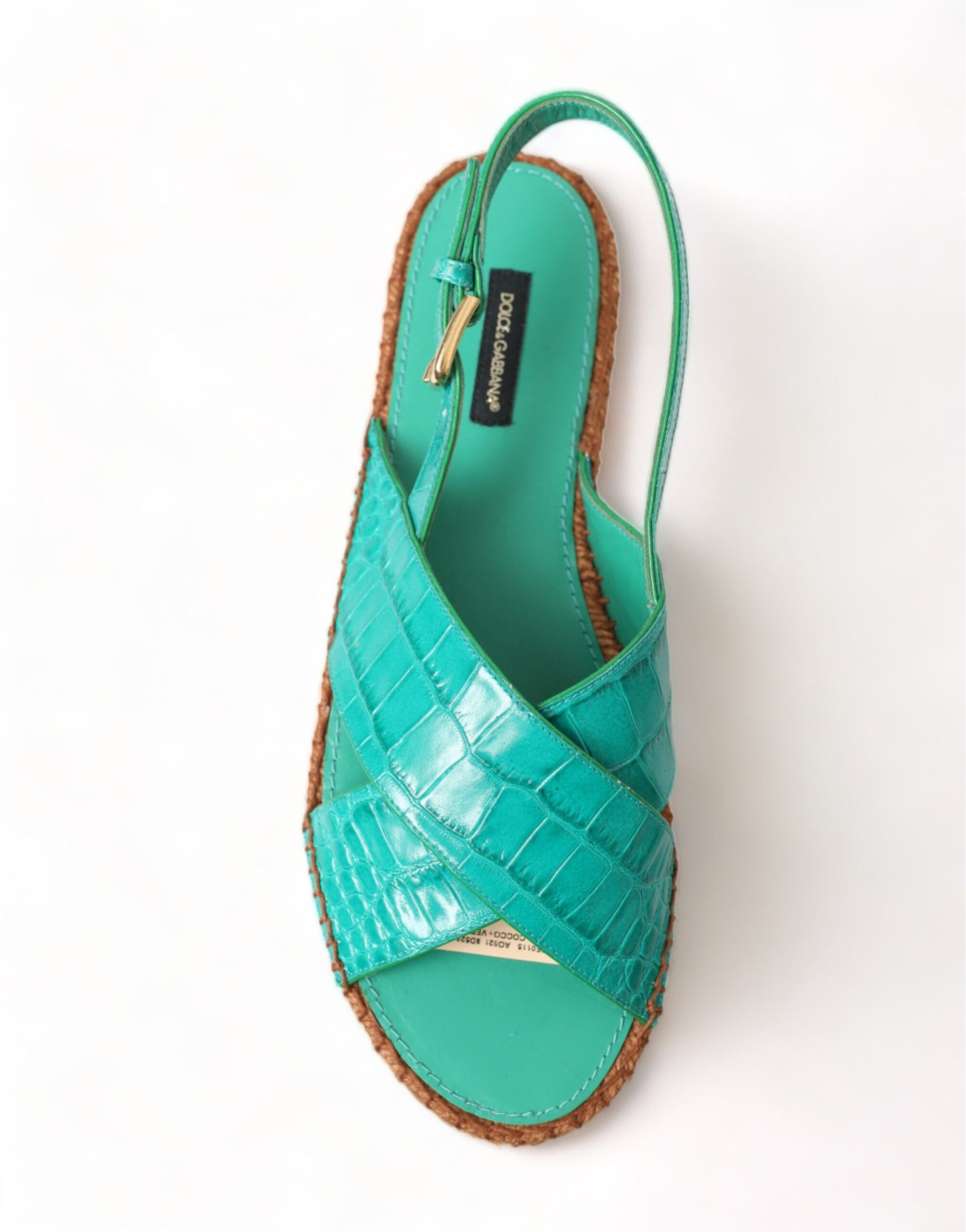 Dolce & Gabbana Elegant Green Espadrille Platform Sandals