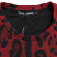 Dolce & Gabbana Red Leopard Print Cotton Tank Top