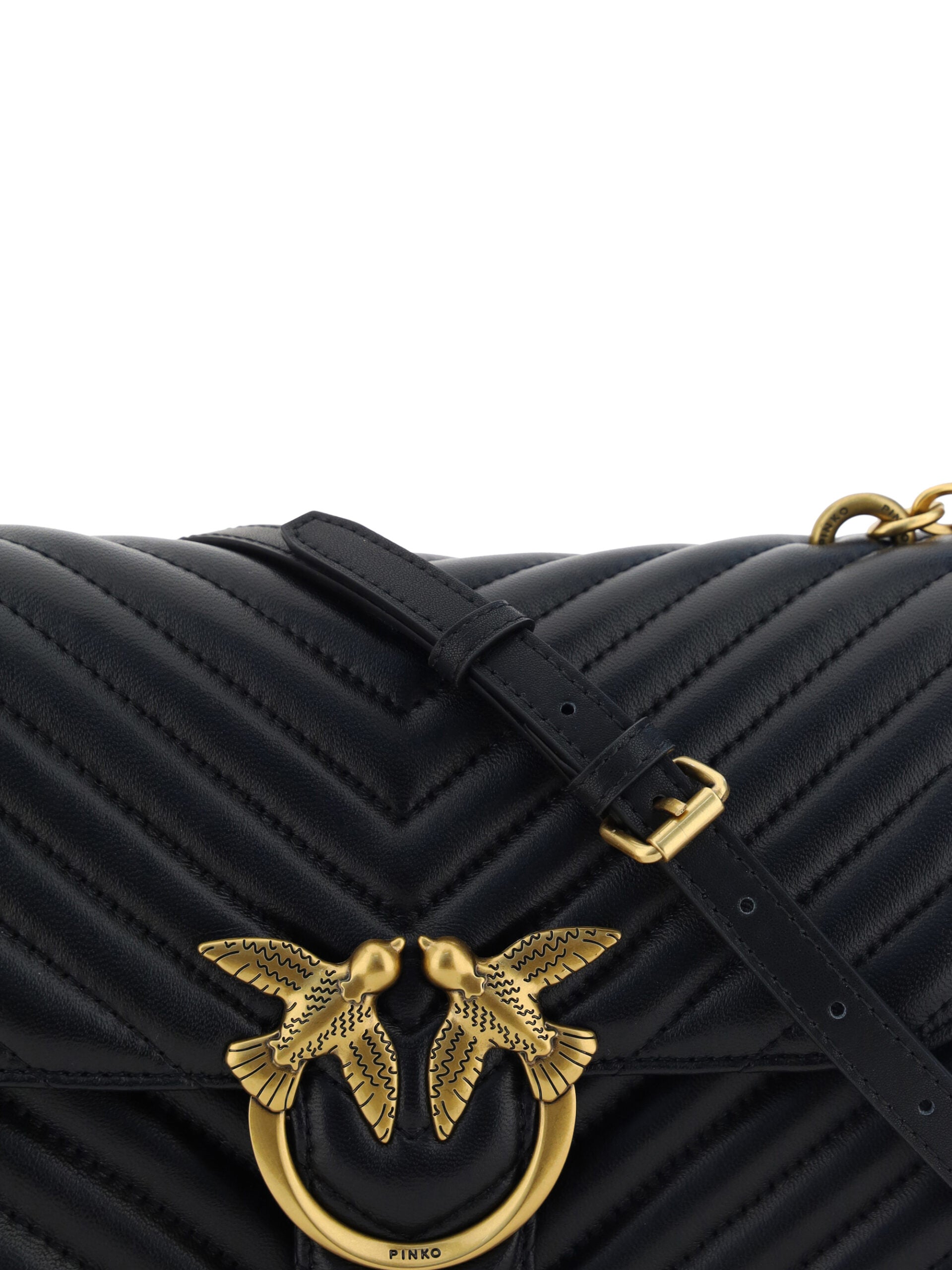 Elegant Black Quilted Leather Shoulder Bag - SEHABRANDS