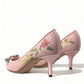 Dolce & Gabbana Elegant Pink Floral Crystal Pumps