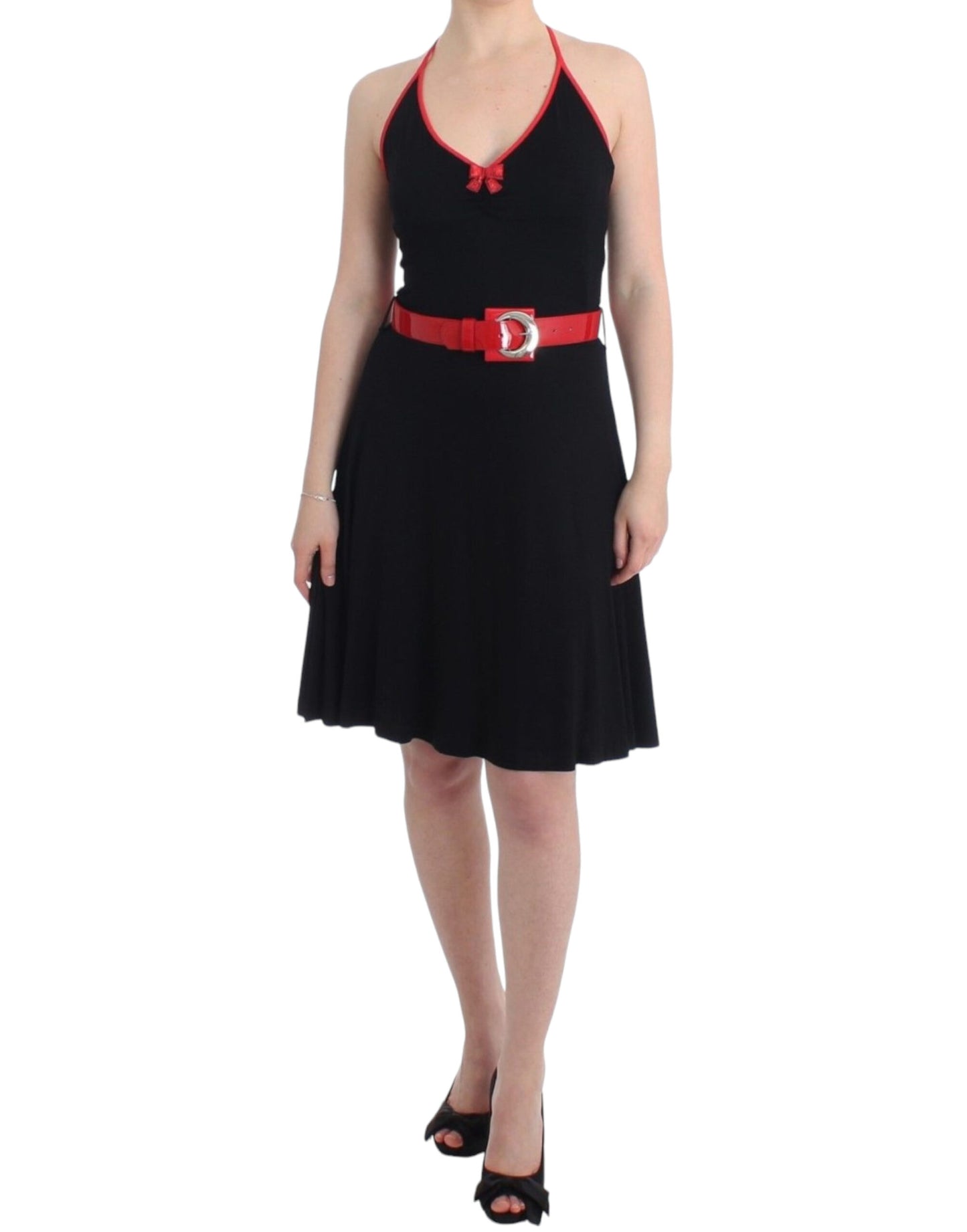 Elegant Black Palladio Knee-Length Dress - SEHABRANDS