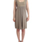 Studded Sheath Knee-Length Dress in Beige - SEHABRANDS