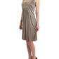 Studded Sheath Knee-Length Dress in Beige - SEHABRANDS