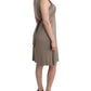 Studded Sheath Knee-Length Dress in Beige - SEHABRANDS