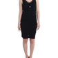 Elegant Black Sheath Knee-Length Dress - SEHABRANDS