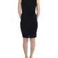 Elegant Black Sheath Knee-Length Dress - SEHABRANDS