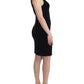 Elegant Black Sheath Knee-Length Dress - SEHABRANDS