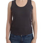 Elegant Sleeveless Brown Knit Top - SEHABRANDS