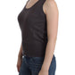 Elegant Sleeveless Brown Knit Top - SEHABRANDS