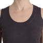 Elegant Sleeveless Brown Knit Top - SEHABRANDS