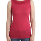 Elegant Pink Sleeveless Wool Knit Top - SEHABRANDS