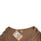 Elegant Short-Sleeved Brown Rayon Top - SEHABRANDS