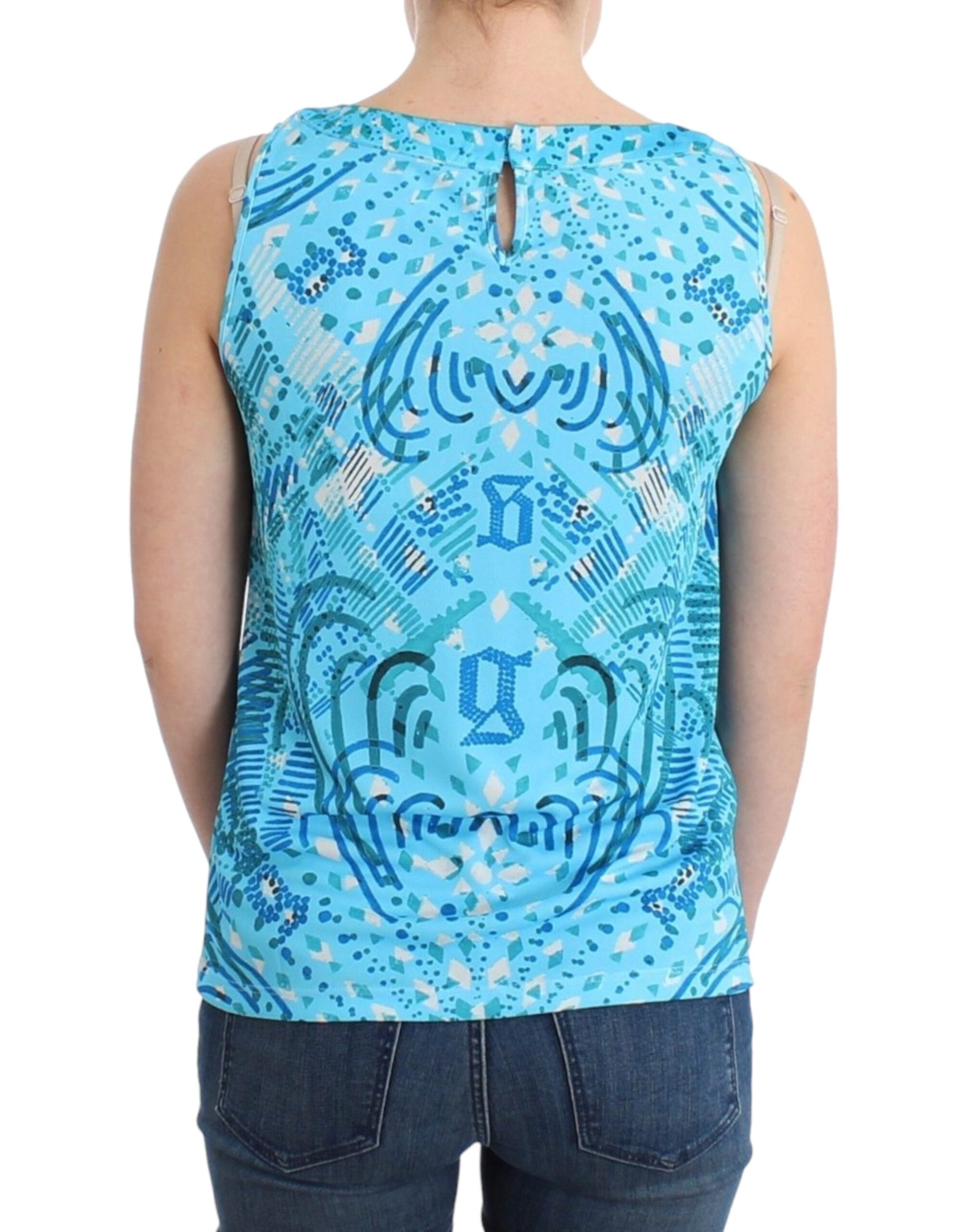 Elegant Sleeveless Silk-Detailed Top - SEHABRANDS