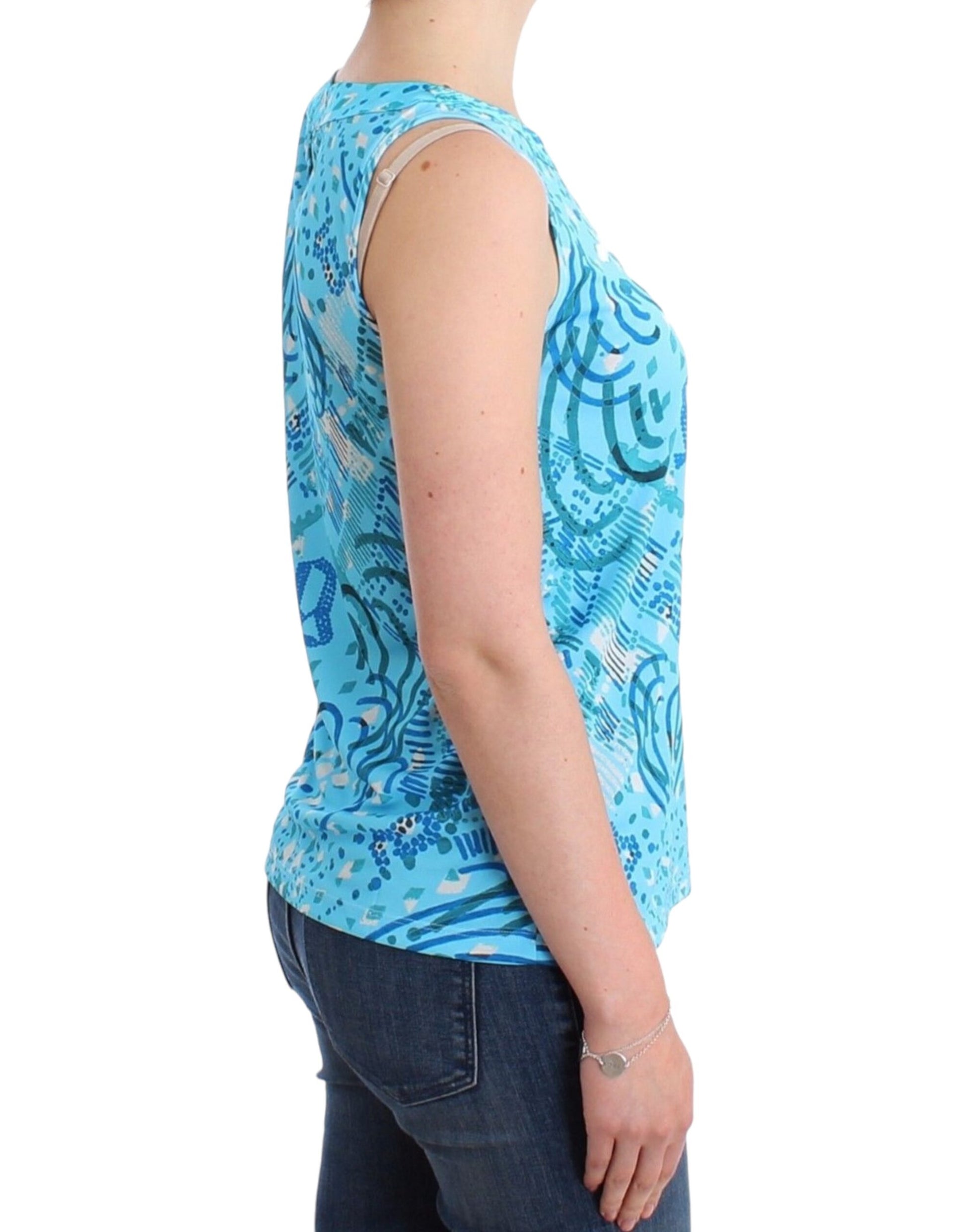 Elegant Sleeveless Silk-Detailed Top - SEHABRANDS