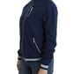 Chic Blue Zip Cardigan with Logo Detail - SEHABRANDS