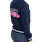 Chic Blue Zip Cardigan with Logo Detail - SEHABRANDS