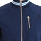 Chic Blue Zip Cardigan with Logo Detail - SEHABRANDS