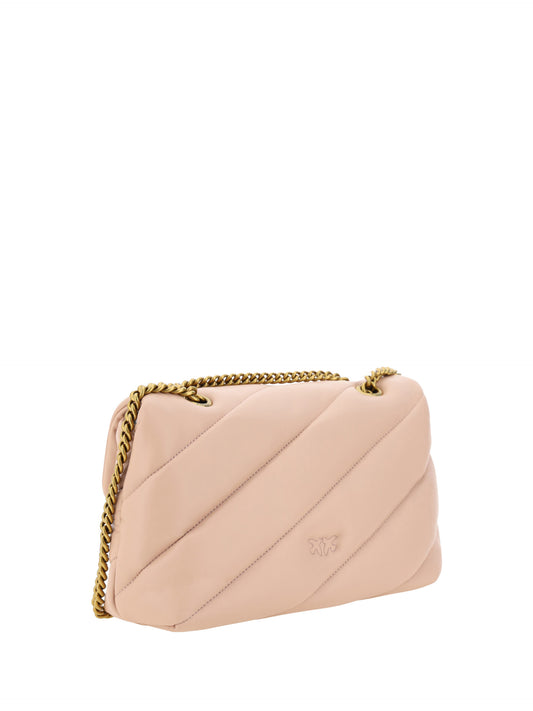 Elegant Light Pink Quilted Shoulder Bag - SEHABRANDS