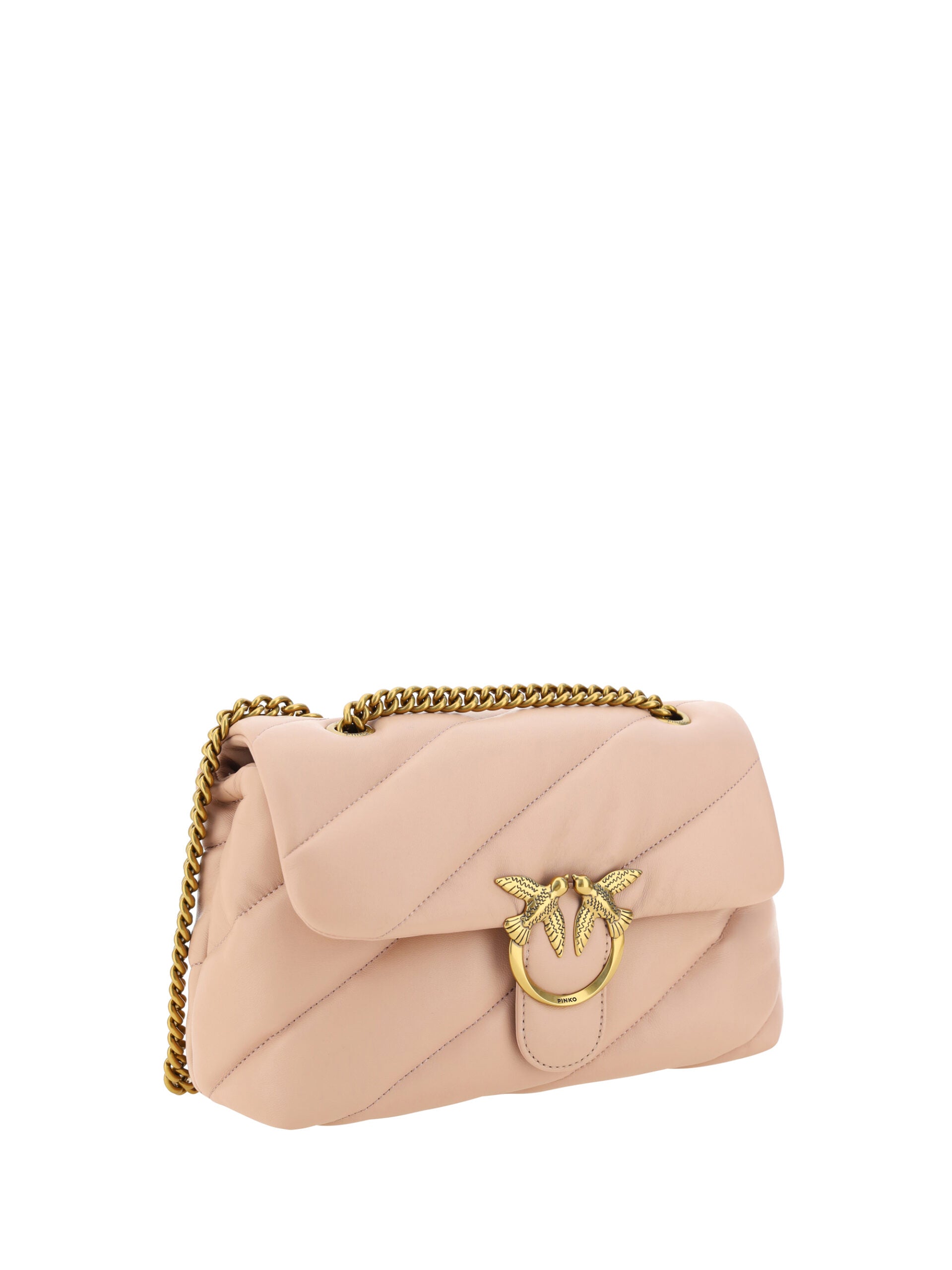 Elegant Light Pink Quilted Shoulder Bag - SEHABRANDS