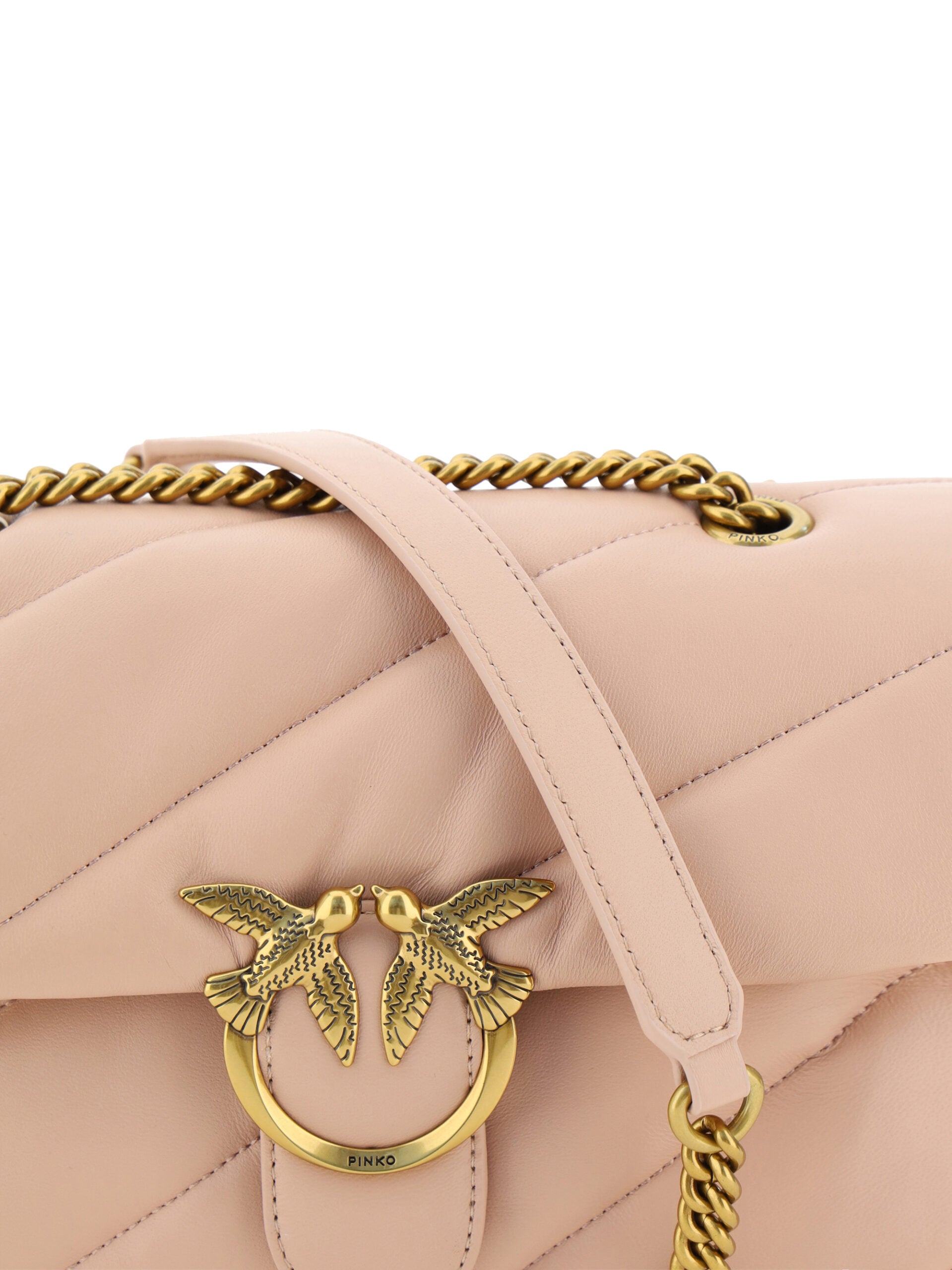 Elegant Light Pink Quilted Shoulder Bag - SEHABRANDS