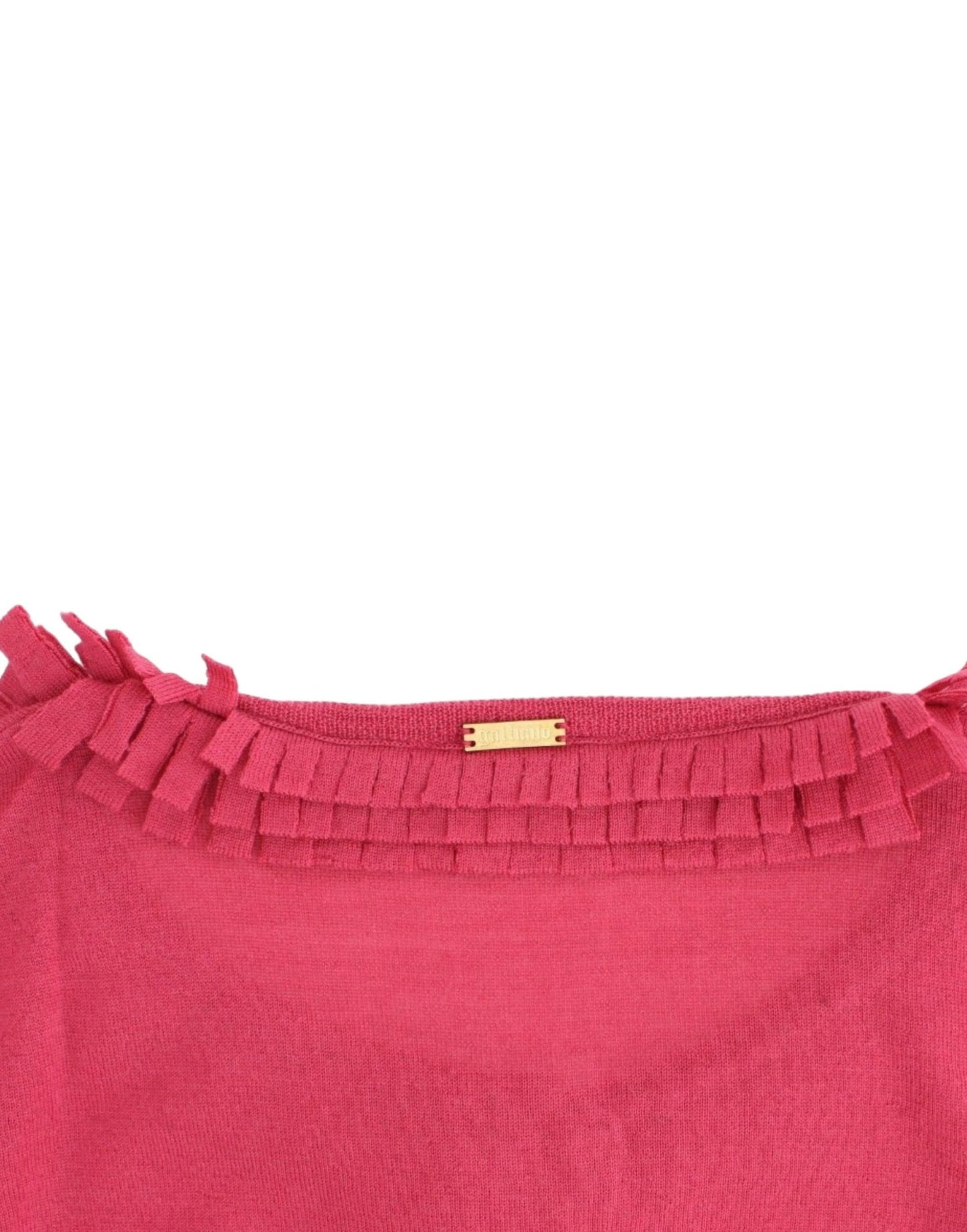 Ruffle Detail Wool Cardigan in Pink - SEHABRANDS