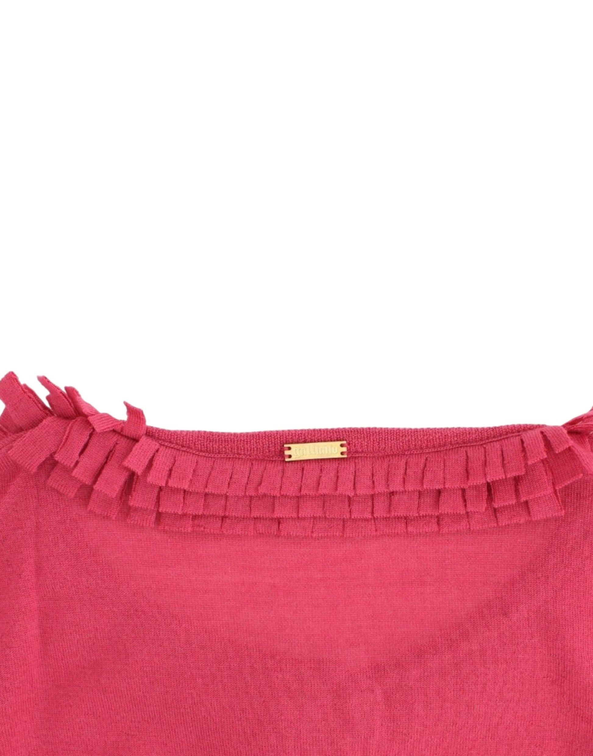 Ruffle Detail Wool Cardigan in Pink - SEHABRANDS