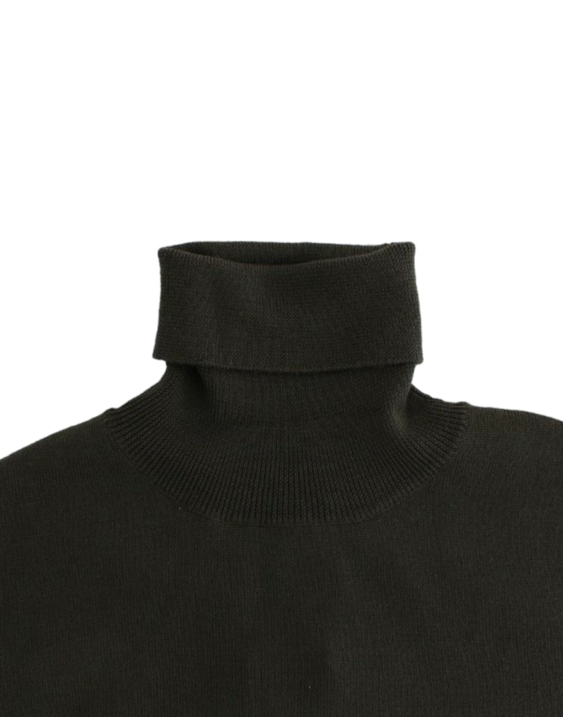 Chic Green Turtleneck Virgin Wool Sweater - SEHABRANDS