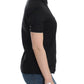 Elegant Black Cotton Stretch Shortsleeve Blouse - SEHABRANDS