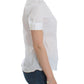 Chic White Cotton Blend Shortsleeve Blouse - SEHABRANDS