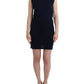 Elegant Knee-Length Blue Cotton Dress - SEHABRANDS