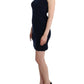 Elegant Knee-Length Blue Cotton Dress - SEHABRANDS