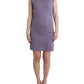 Elegant Purple Knee-Length Cotton Dress - SEHABRANDS