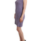 Elegant Purple Knee-Length Cotton Dress - SEHABRANDS