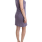 Elegant Purple Knee-Length Cotton Dress - SEHABRANDS