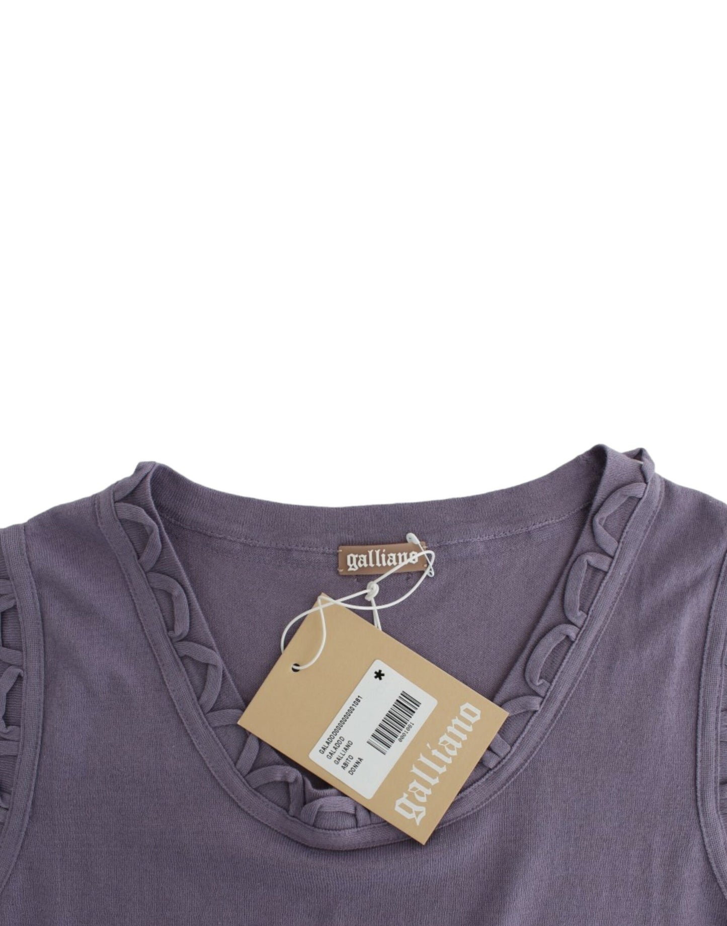 Elegant Purple Knee-Length Cotton Dress - SEHABRANDS