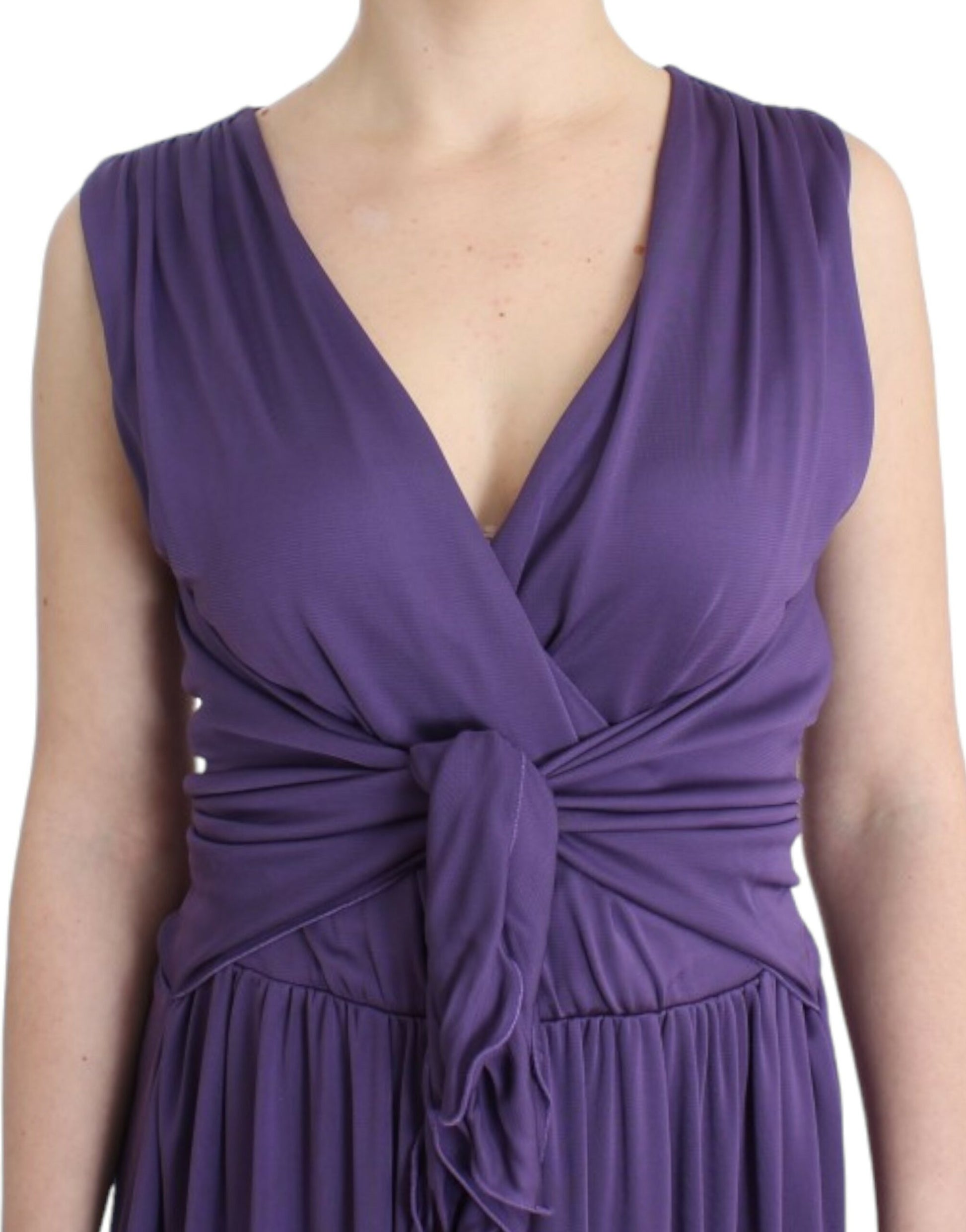 Elegant Purple Knee-Length Jersey Dress - SEHABRANDS