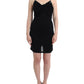 Elegant Black Jersey Knee-Length Dress - SEHABRANDS